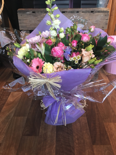 Emms Stems Choice Bouquet - Beautiful mix of lovely flowers chosen by Emms Stems and finished in a lovely luxury Gift Wrap.