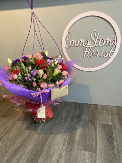 Vibrant Luxury Bouquet - Aqua Packed Bouquet including seasonal Flowers in Vibrant colours