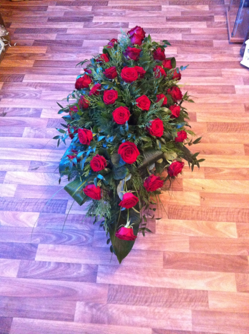Red Rose Coffin Spray
