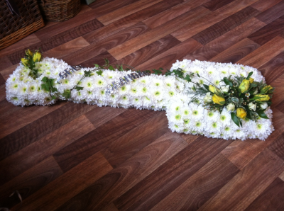 Spade - Based in White Chrysanthemums with a yellow spray of flowers