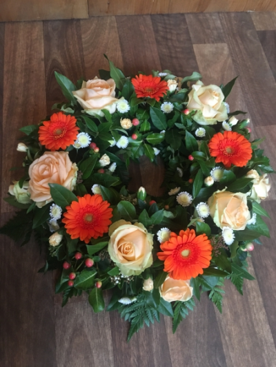 Wreath in Orange and Peach - Wreath in Orange and Peach