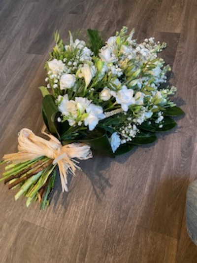 Tied Sheaf - Tied spray of seasonal flowers in White