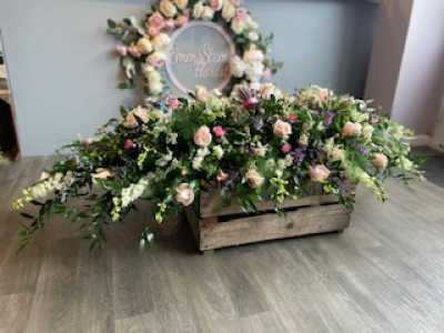 Seasonal Casket Spray in soft colours - Seasonal Casket Spray in soft muted colours.
Standard - 3ft
Medium- 4ft
Large - 5ft