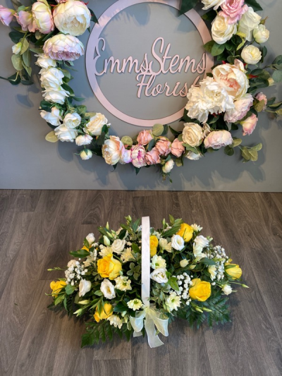 Just Because - A pretty collection of timeless, favourite flowers skilfully arranged in a beautiful basket to send your message in a wonderful way.