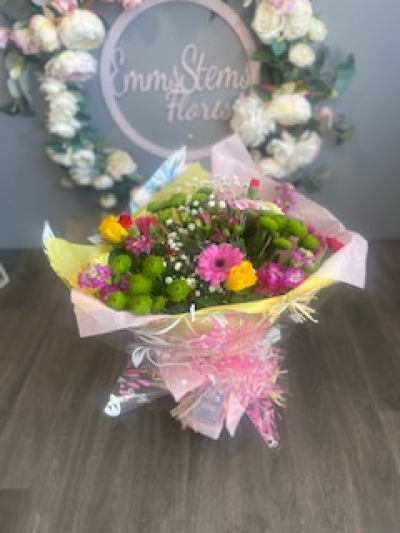 Fun & Vibrant - Vibrant and Fun Aqua Packed Bouquet in a mix of seasonal flowers.