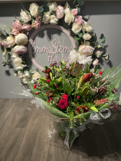 Festive Love - Stunning large bouquet including Amaryllis. The ultimate bouquet gift full of love.