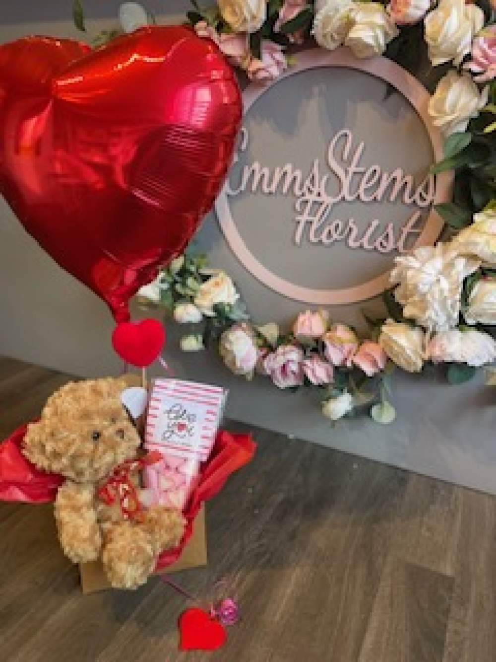 Teddy Bear, Sweets & Balloon Gift