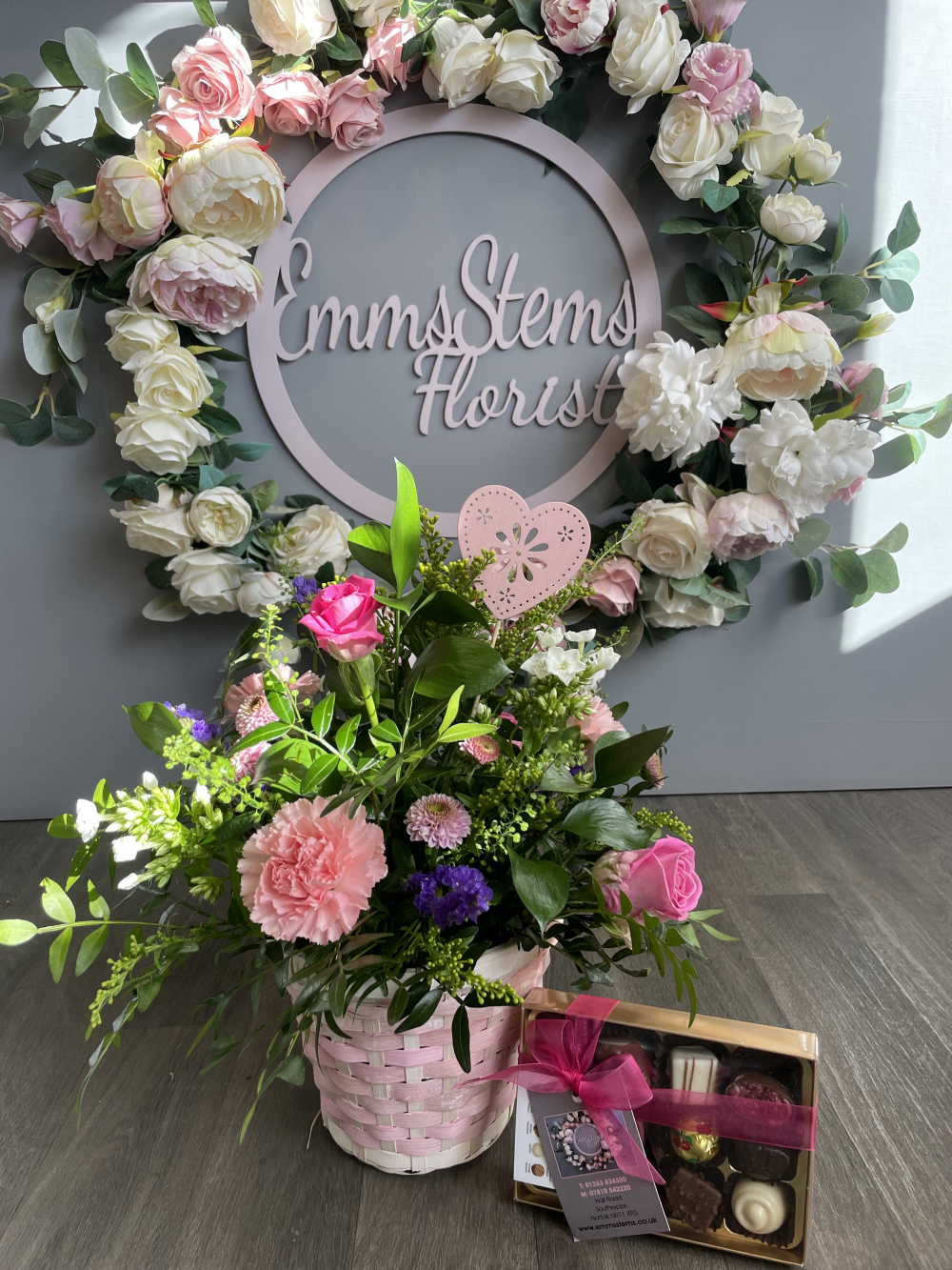 Flower Basket & Belgium Chocolates